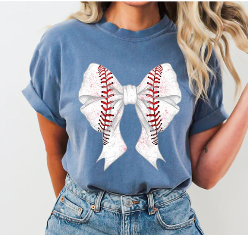 Baseball Bow Graphic T-Shirt