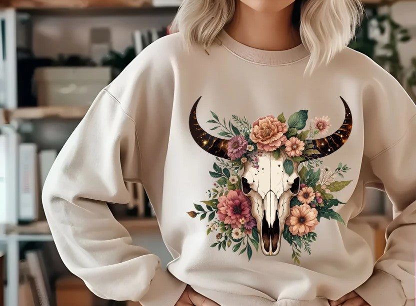 Boho Cow Skull