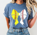 Softball and Baseball Bow Graphic T-Shirt