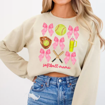 Softball Mama Graphic Shirt for Moms