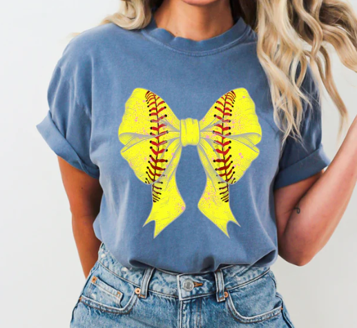 Softball Bow Graphic T-Shirt